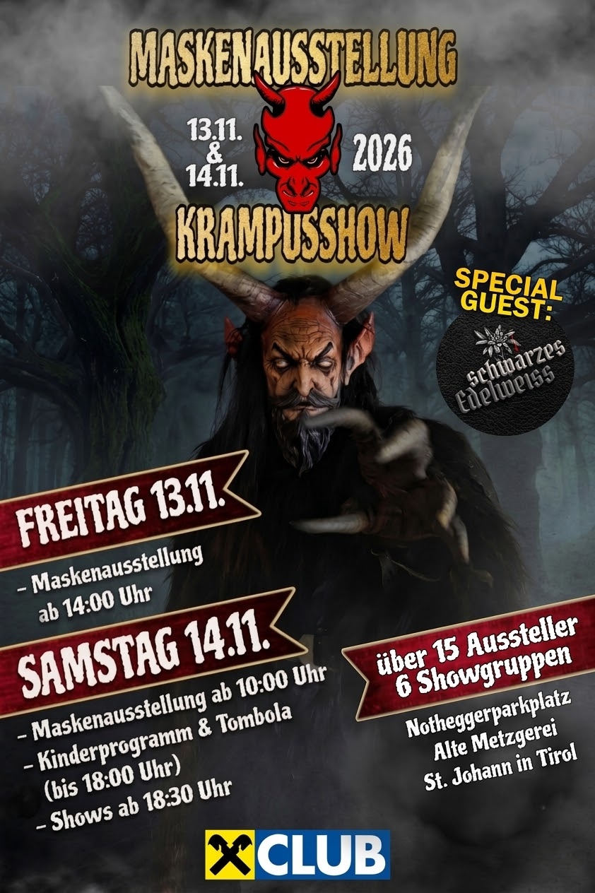 Maskenausstellung & Krampusshow in St.Johann