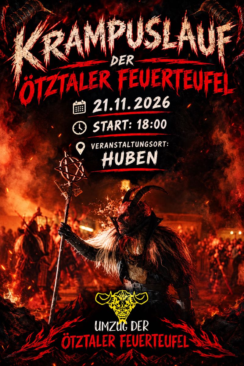 Krampuslauf der Ötztaler Feuerteufel