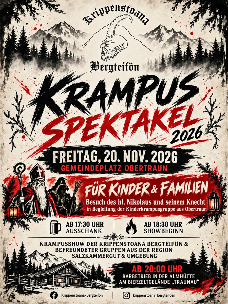 Krampus-Spektakel der Krippenstoana Bergteifön