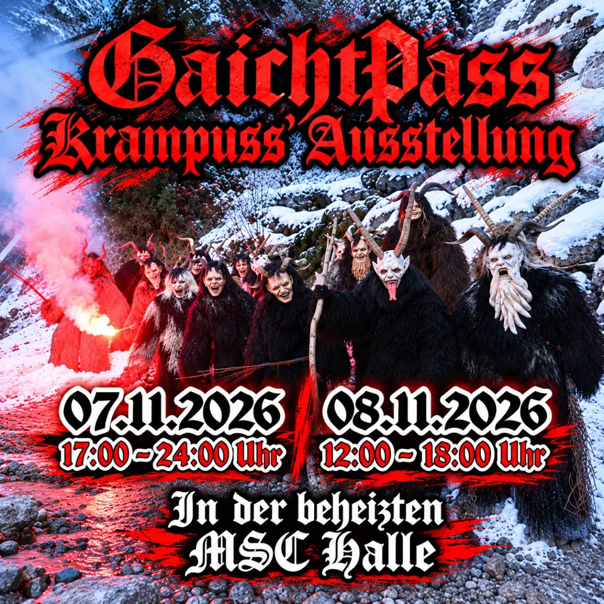Maskenausstellung der Gaichtpass Krampuss
