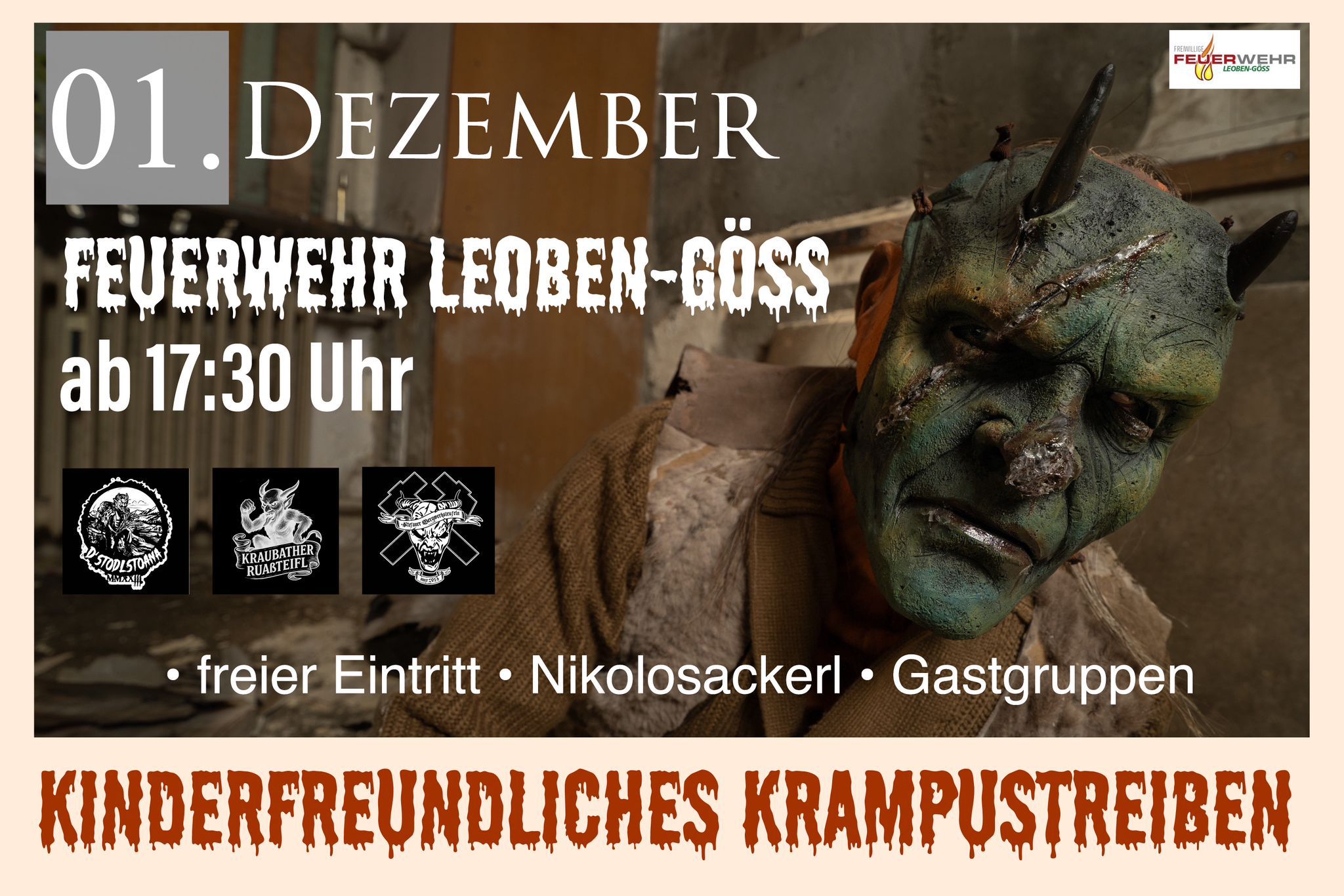 Kinderfreundliches Krampustreiben in Leoben-Göss