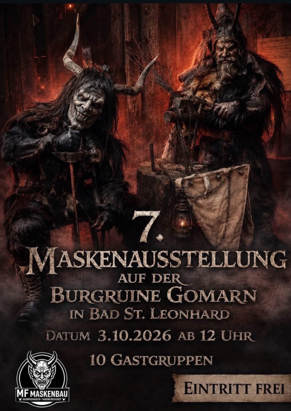 7. Krampusausstellung auf der Burg Ruine Gomarn