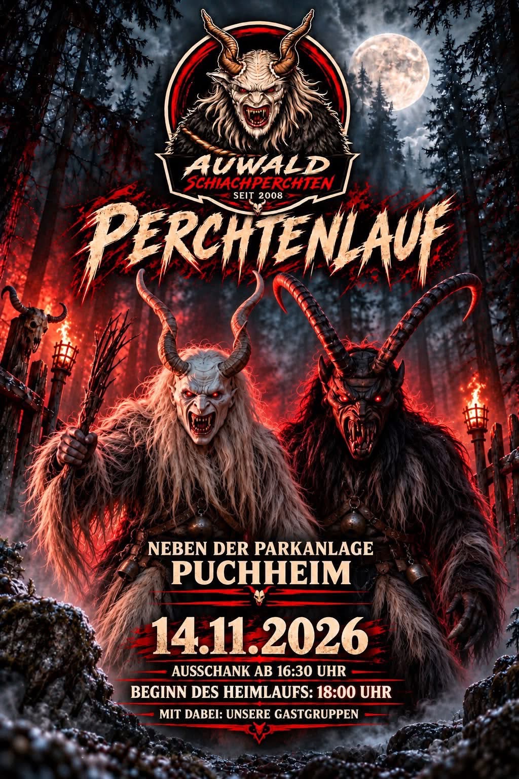 Perchtenlauf der Auwald Schiachperchten