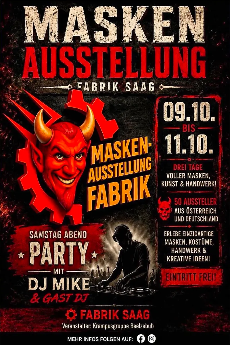 Maskenausstellung Fabrik Saag
