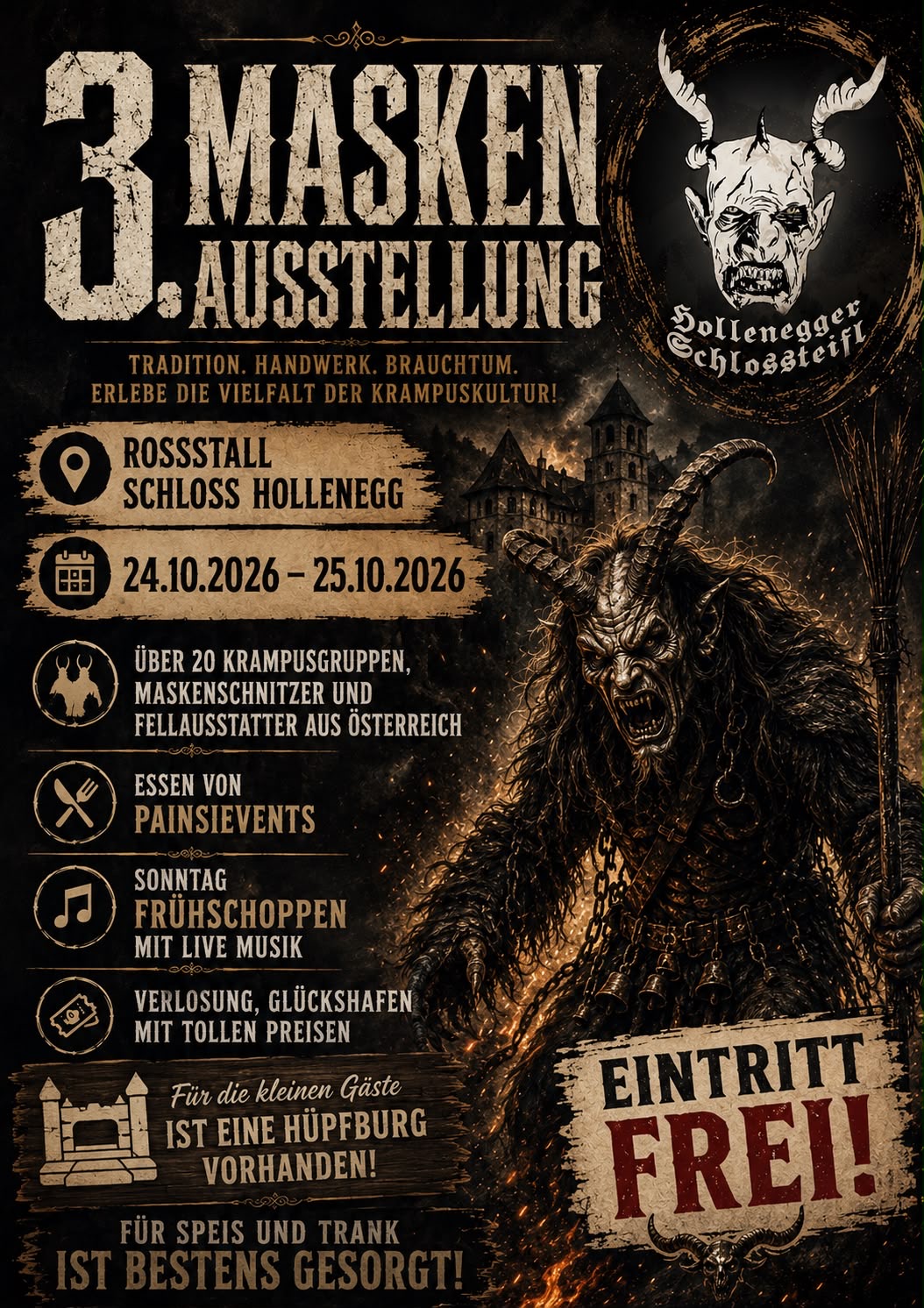Maskenausstellung der Hollenegger Schlossteufel